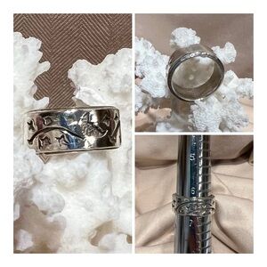 Sterling Silver Moon/Star Pattern Ring Size 6.5